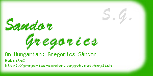 sandor gregorics business card