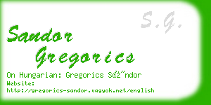 sandor gregorics business card